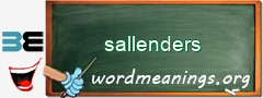 WordMeaning blackboard for sallenders
